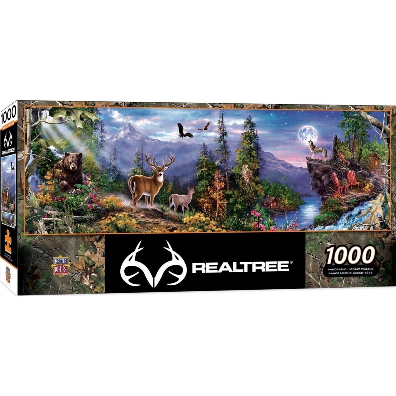 Realtree 1000 Piece Panoramic Jigsaw Puzzle 13X39 Outdoor Forest Scenic View